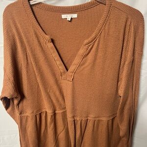 Maurices gold V-Neck babydoll Top